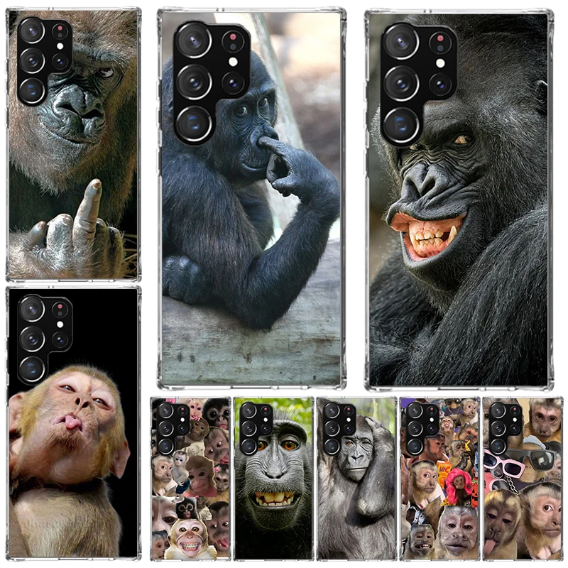 Cover Morbida Con Memes Di Scimmie Per Samsung Galaxy S22 S23 S24 S25 Edge S26 Ultra S20 Fe S21 Plus + Fundas Coque Galaxy S20 S21 S22