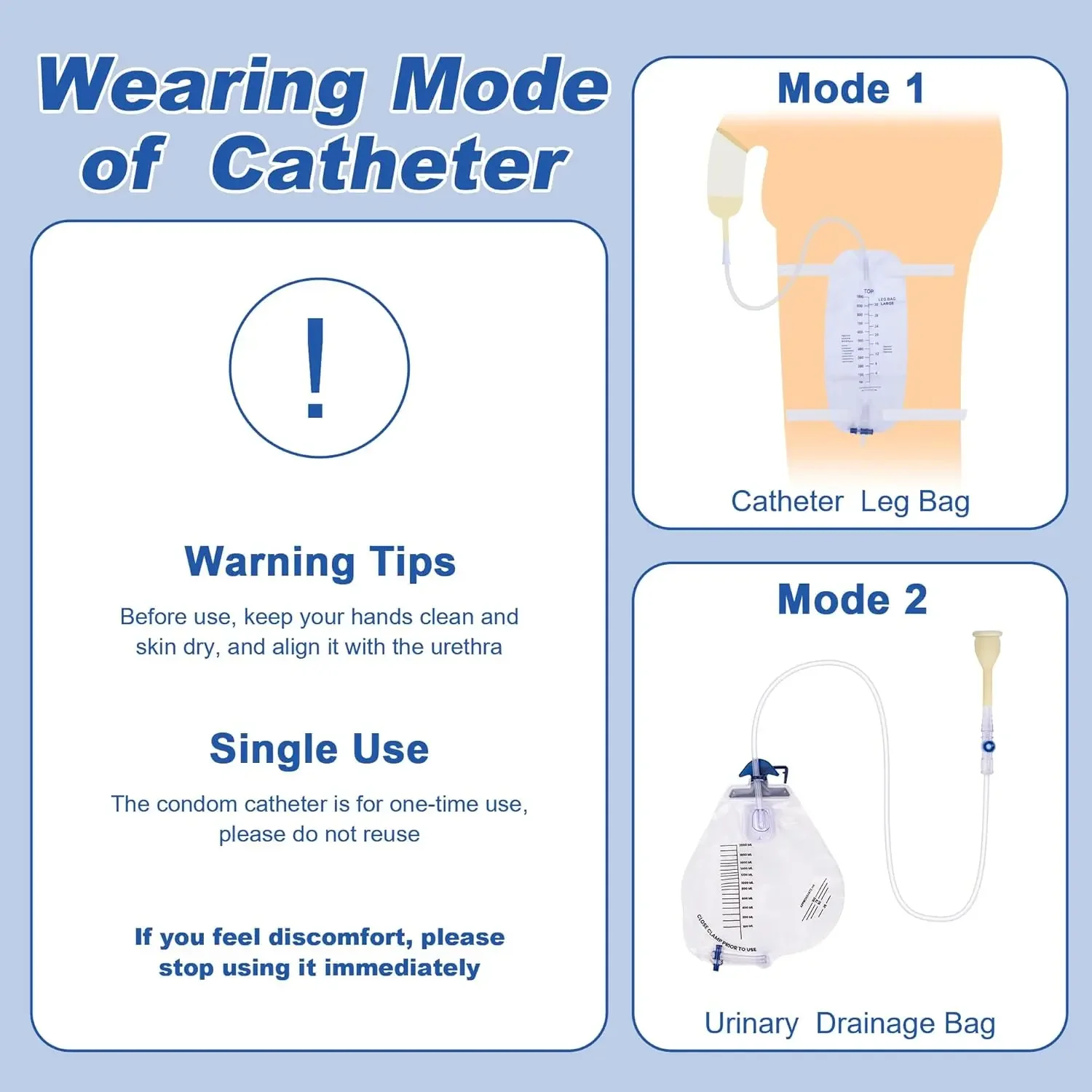 20 pieces latex condom catheters, suitable for male urinary incontinence patients, with adhesive tape, 4 sizes available. view 5