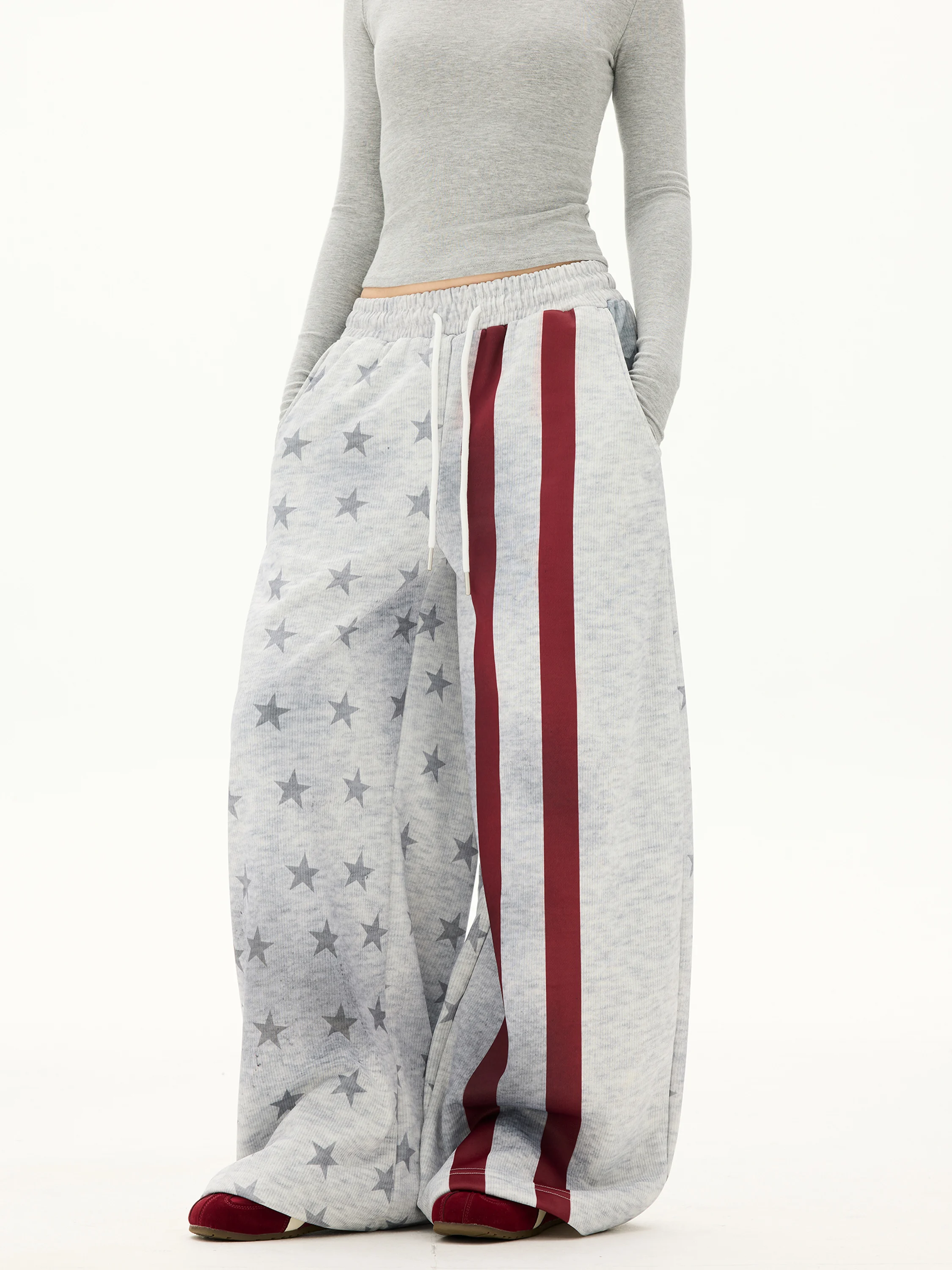 

Спортивные брюки Free Sonata American Star Stripe Fce Lined Curved Knife для мужчин, повседневные, для уличных танцев