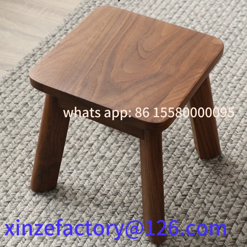 

Customizable Solid wood North America small bench shoeshine stool household children's low