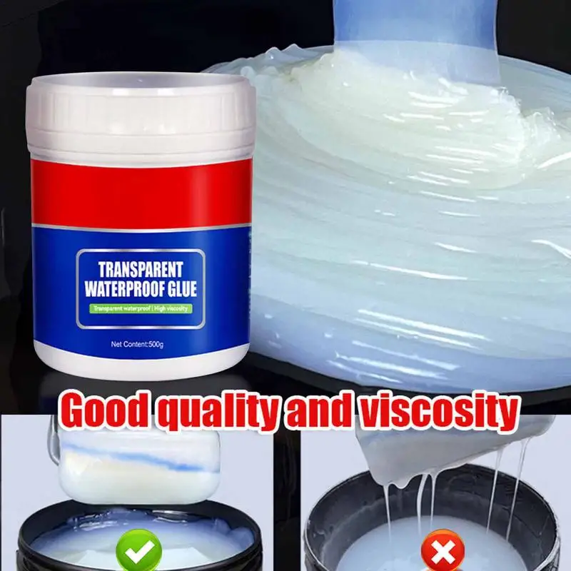 

Waterproof Glue For Outdoors Transparent Sealant Agent Glue Repairing Leak Adhesive 500g Strong Bonding Water Leak Sealant For