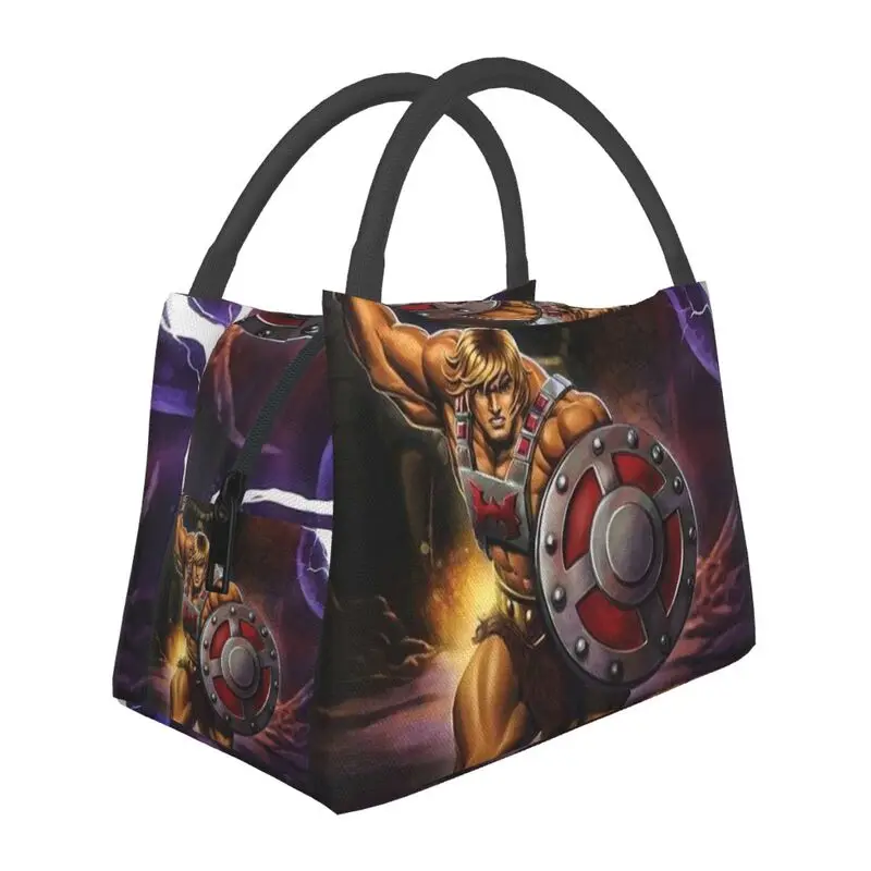 

He-Man Transform Insulated Lunch Bags for Women Masters Of The Universe Portable Cooler Thermal Bento Box Work Travel