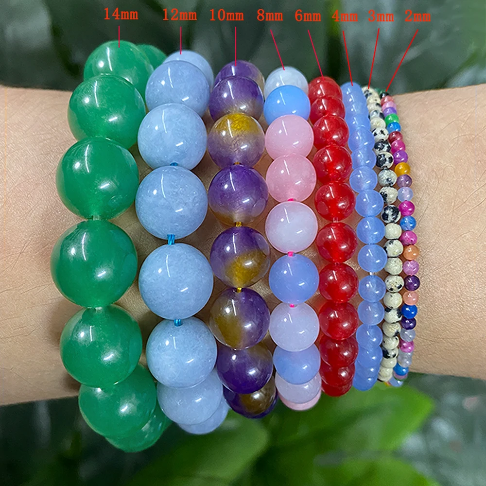 Blue Lace Malachite Stone Loose Round Spacer Beads DIY Bracelet Earrings for Fashion Jewelry Making 15\
