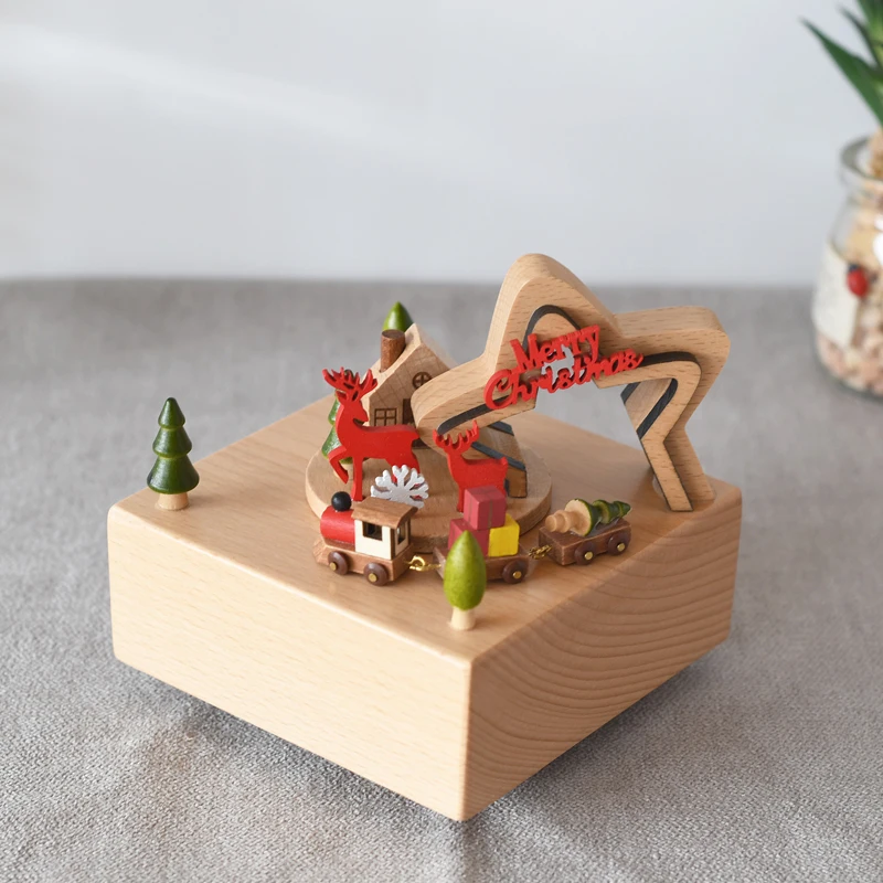 

Custom Logo Package Design Beech Music Box For Toy