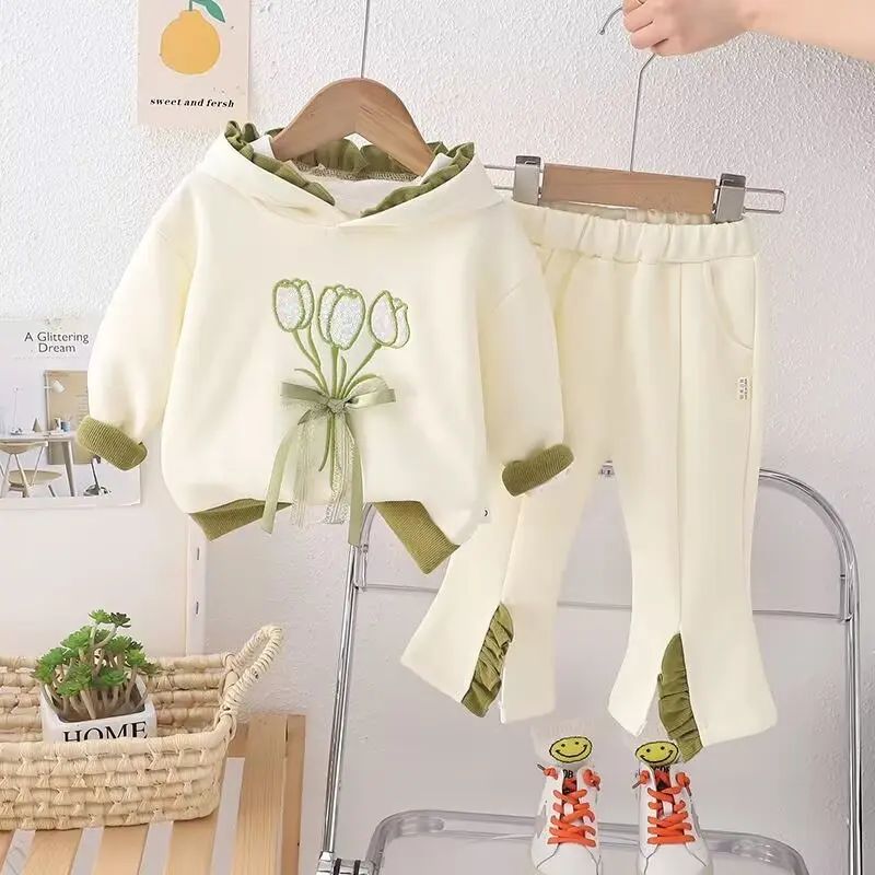 Girls Clothes Sets Toddler Pant Set for Girls for 2-7Y Long Sleeve Spring Autumn 2Pcs Clothing Tracksuit 2024 New Baby Outfits