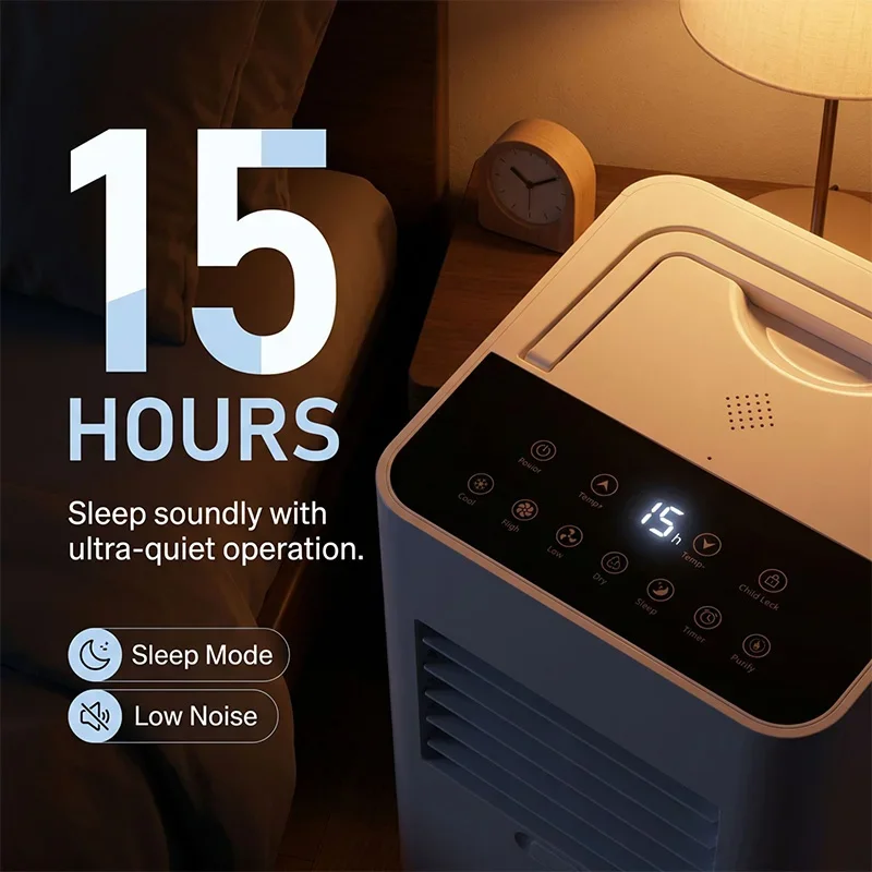 Compact 1200W Portable Air Conditioner, Quiet Cooling Unit, for Bedrooms and Home Offices, Floor-Standing Air Conditioner
