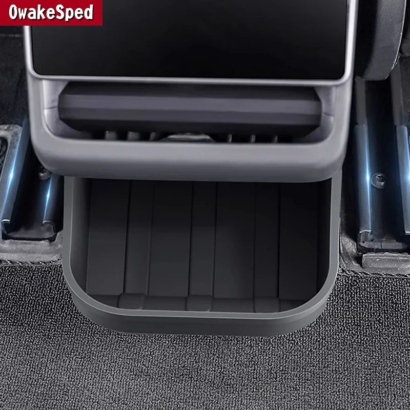 

Car Rear Air Floor Storage Box Silicone Container Organizer For Tesla Model 3 2023-24 Decoration Interior Accessories Tray Case
