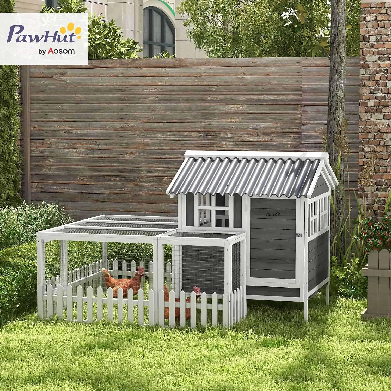 Wooden Chicken Coop with Run for 1-2 Hens 68