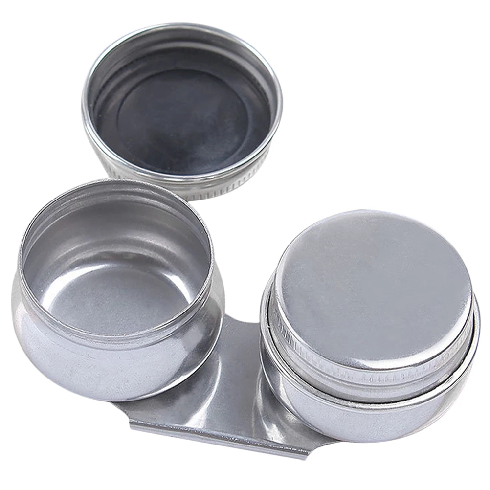 

Stainless Steel Palette Cups Double Pot with Lid Wide Drawing Supplies Mouth Portable Supplies Storage Container