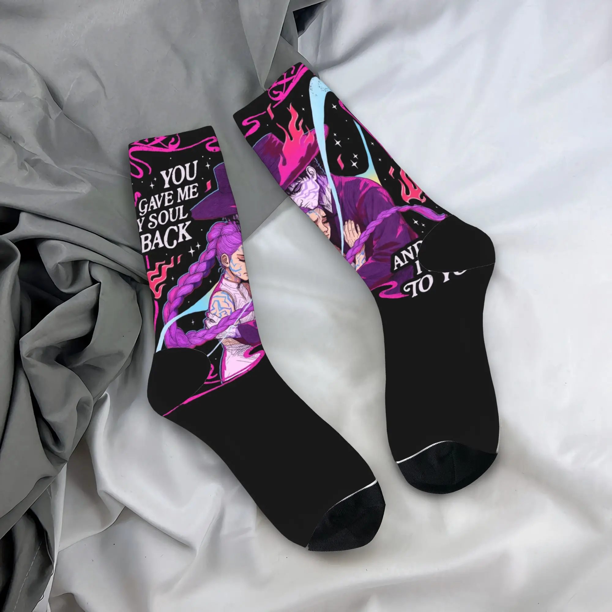 

Rumi and Jinu KPop Demon Hunters Socks Design Stockings Anti Skid Adults Men Socks Warm Soft Spring Korean Climbing Socks
