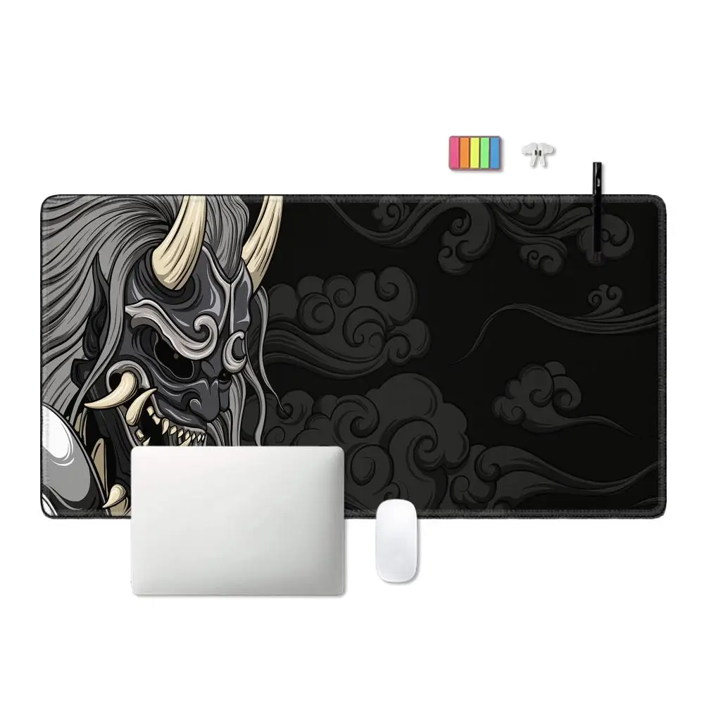 Game mouse pad Japanese samurai devil mouse pad black ghost face gamer desk pad mouse pad carpet accessories table pad