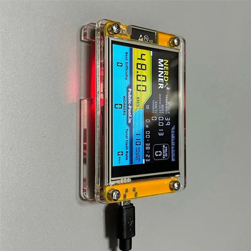 TTKK-Nuevo Nerdminer V3 2,8 pulgadas BTC solo lotería Nerd Miner Crypto Bitcoin Miner solo máquina de minería