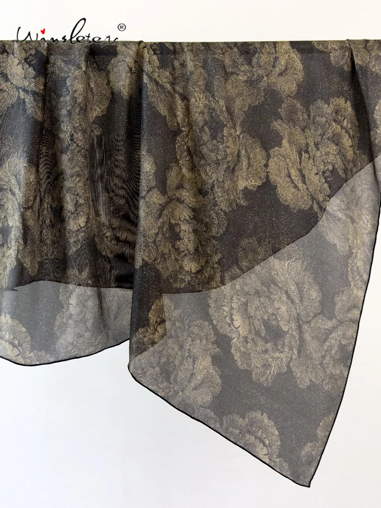 

Winsleter-Women 100%Real Silk Elegant Scarf, 108*108CM Print, Mom Gifts Luxury Temperament Kerchief, 2026 Spring New A62547CC