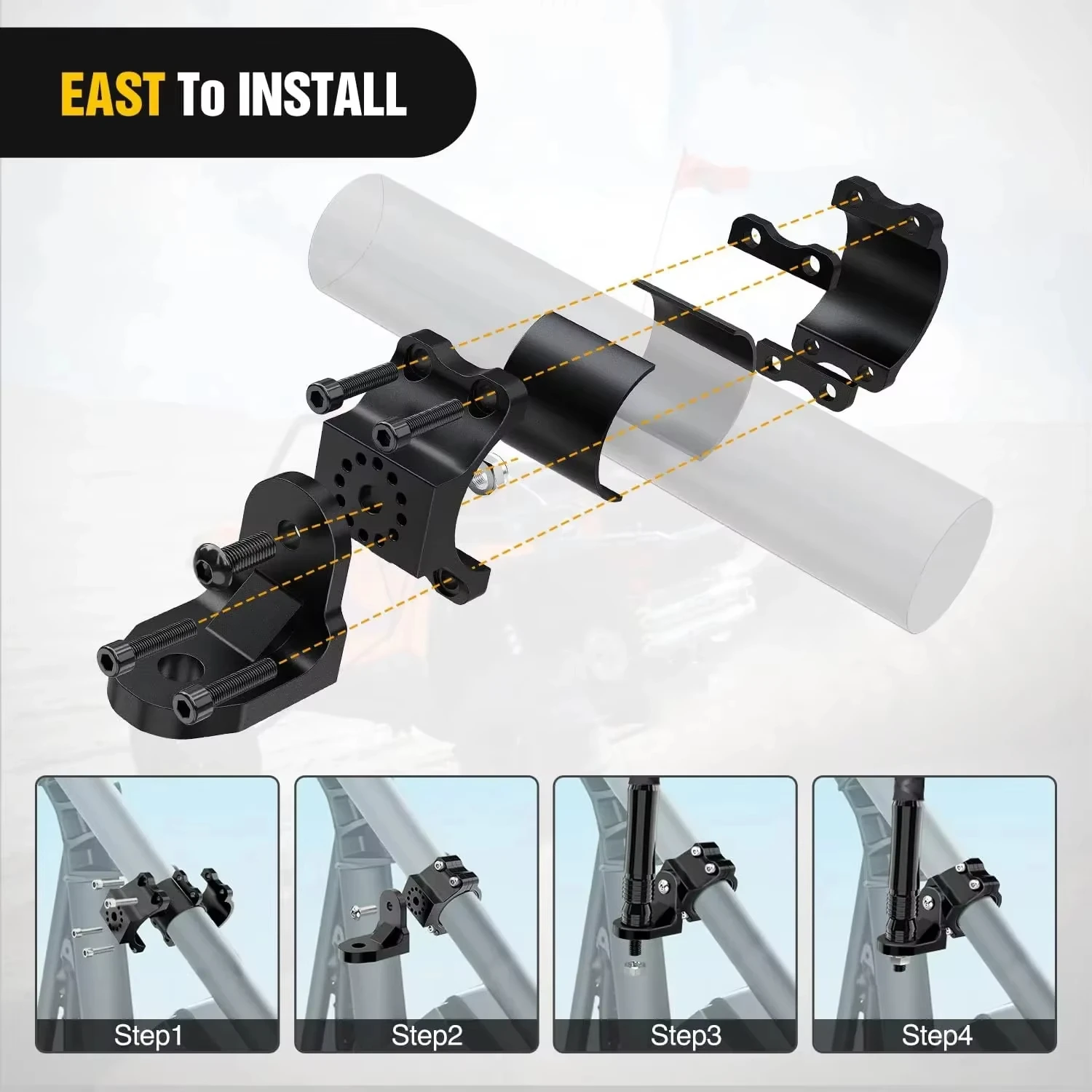 LED Zweep Licht Mounts Vlag Mount Led Antenne Beugel, geschikt voor ATV Roll Bar Kooi RZR 900 1000 XP PRO