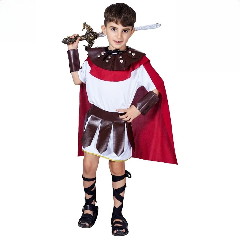 

Детский костюм римского воина на Хэллоуин, костюм для выступления, маскарадный наряд для маленьких мальчиков