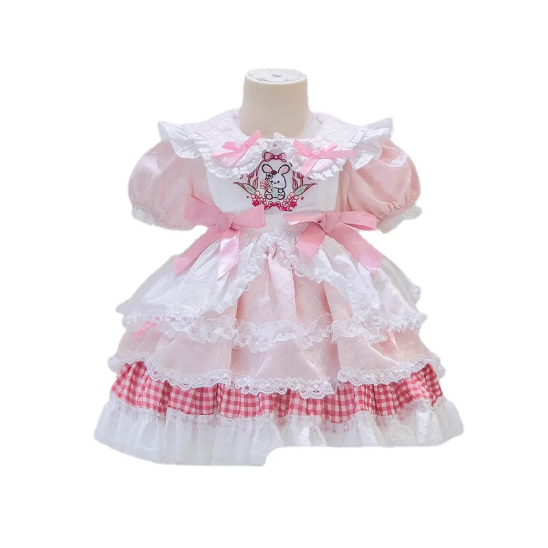 Summer New Cute and Stylish Girls Casual Dresses Princess Dress Kids Summer Eid Dress Birthday Gift Flower Kids Dress