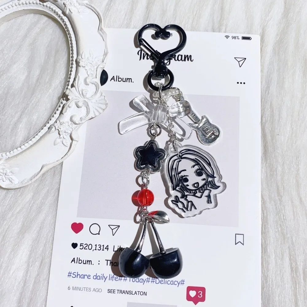 

Супермилый аниме-брелок NANA Hachi в стиле Y2K, милые подвески для телефона, крутые темные шармы для мобильных телефонов, подарок для девочек