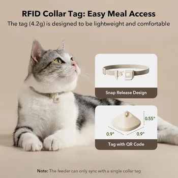 Bundle of Upgraded RFID Automatic Cat Feeder 2 Packs 5G Wi-Fi Automatic Pet Feeder 3L Auto Cat Feeder App Control with Light 5