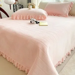 Thickened Milk Fleece Bed Cover Laminated Cotton Single Piece Winter Warm Non-slip Sheet Blanket Double Crystal Fleece Blankets