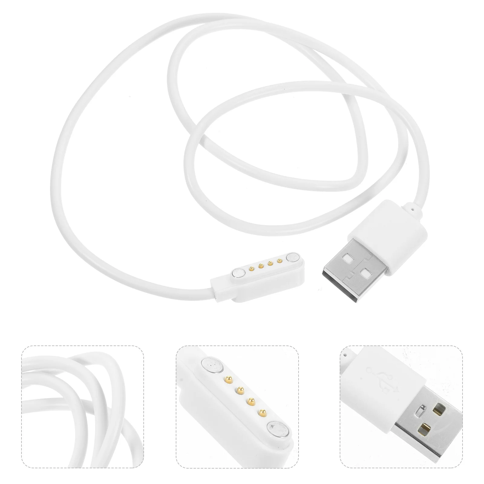 

Power Magnetic Charging Cable Smartwatch Cord USB White Copper Replacement Child