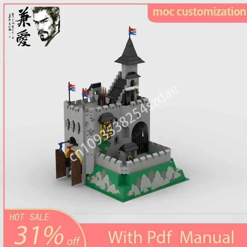 822PCS Moc Lion Knights Tower Architecture Model Building Blocks DIY Creative Assembly Bricks Kids Holiday Gift