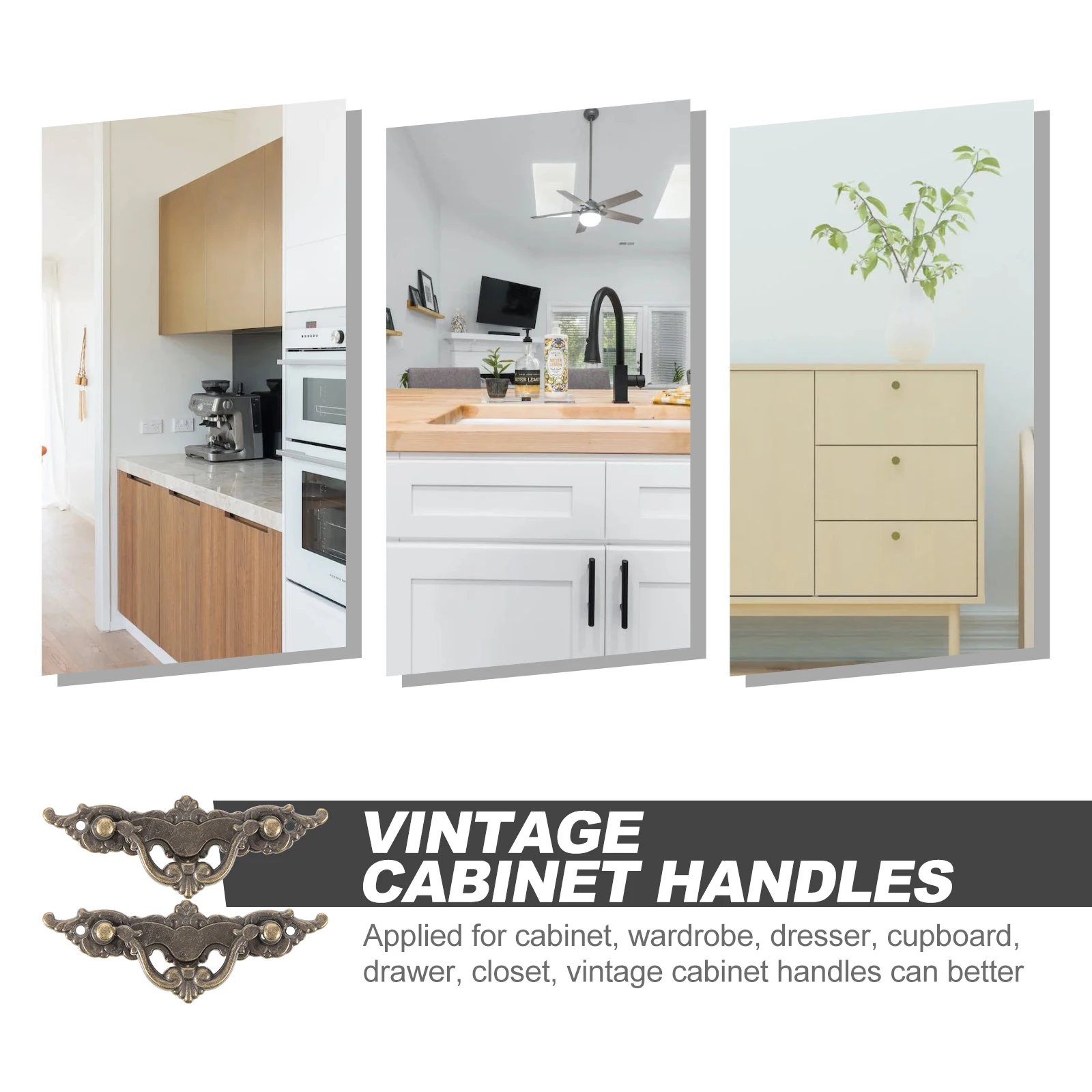 

2Pcs Style Dresser Handles Compact Size Light Weight Better Visual Enjoyment Dresser Handles and Knobs