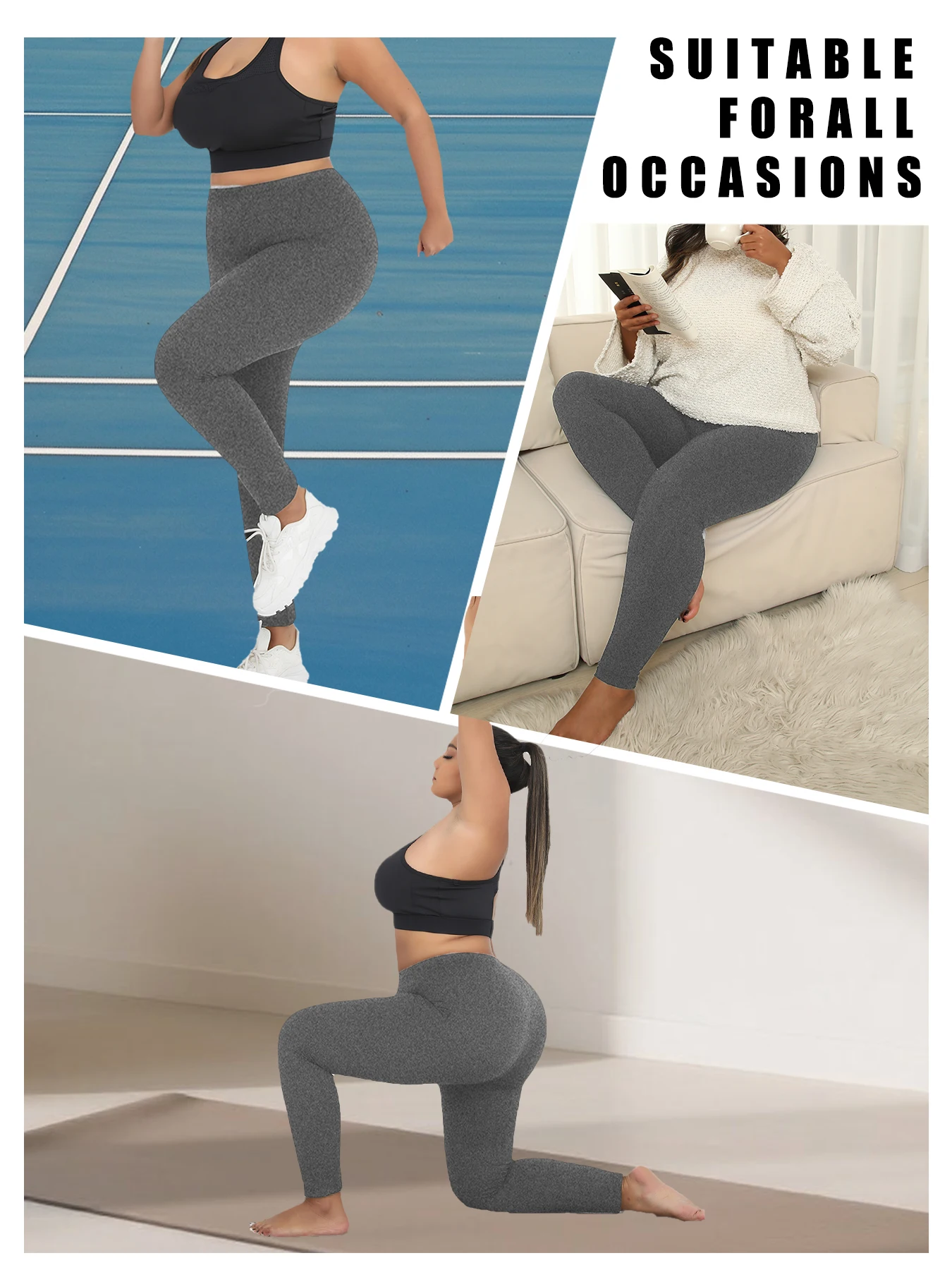 سراويل ضيقة نسائية فائقة النعومة بمقاس كبير، مرونة عالية للتمرين والجري واليوجا والملابس اليومية غير الرسمية المريحة #3