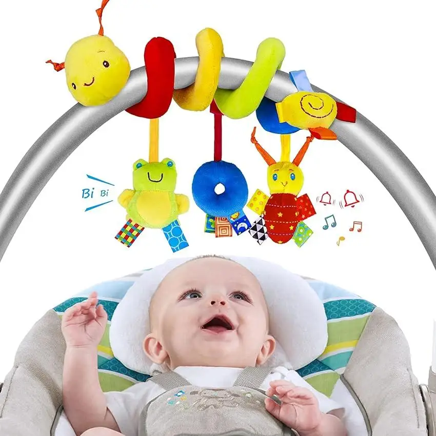 Newborn baby soothing bed rattles coax baby to sleep small animal bed bell with teething Early Learning educational hand puppet