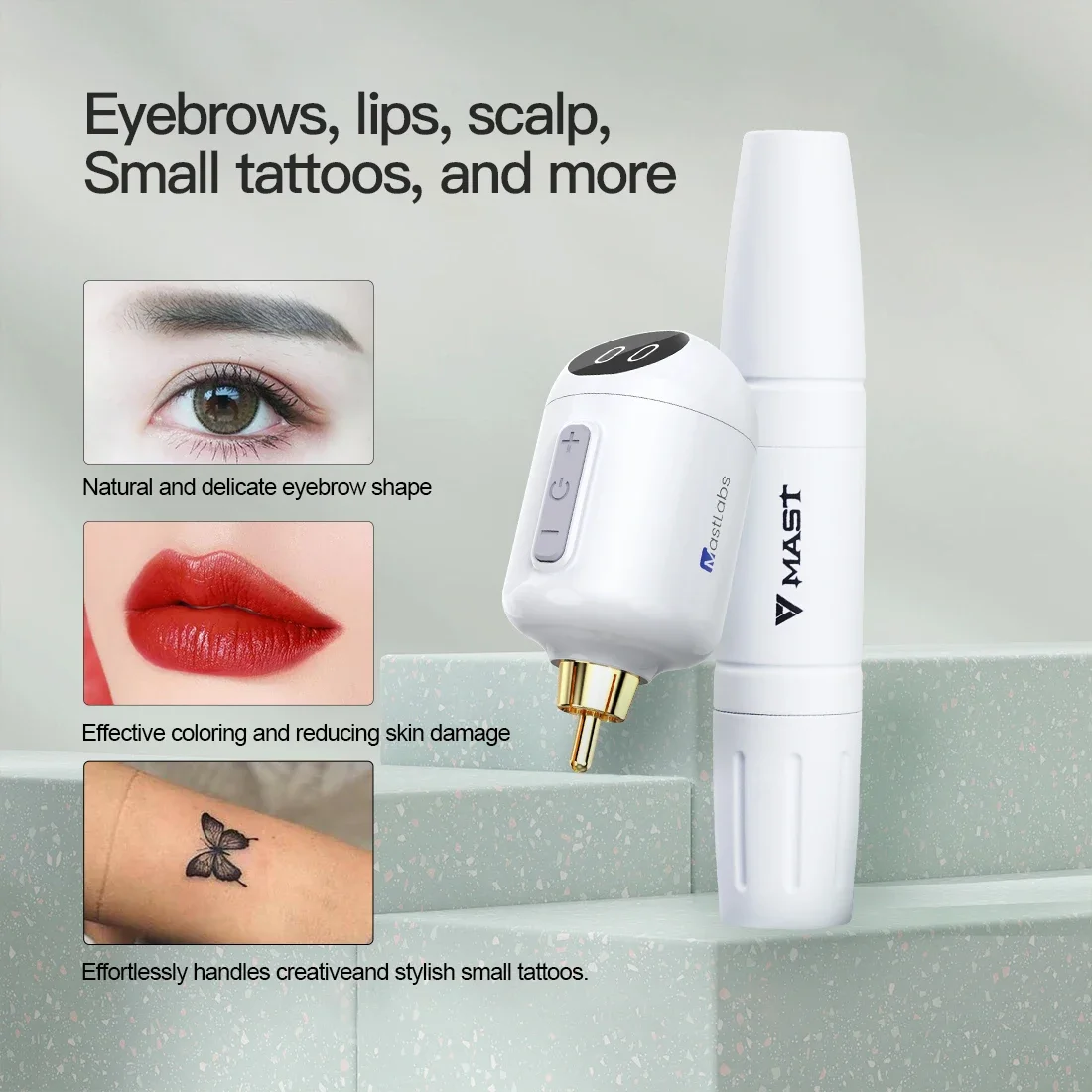 Mast Magi Rotary Machine Pen With Mastlabs Airbots Battery Eyeliner Lips Brow Wireless Tattoo Supplies Permanent Make up Set