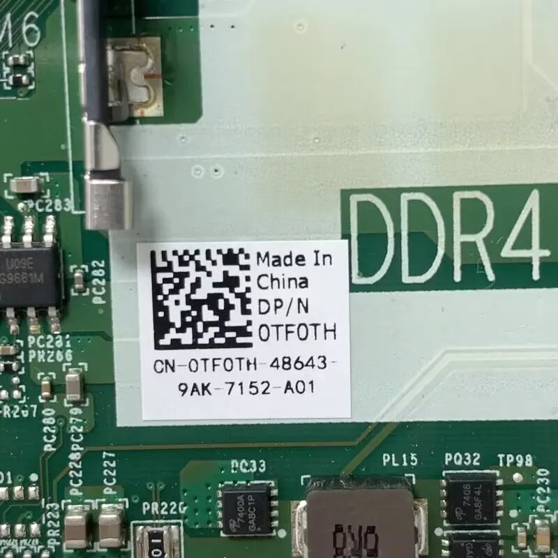 Para dell 5577 CN-0TF0TH 0tf0th tf0th com sr32q I7-7700HQ cpu daam9bmbad0 placa-mãe do portátil N17P-G0-A1 gtx1050 100% completo testado