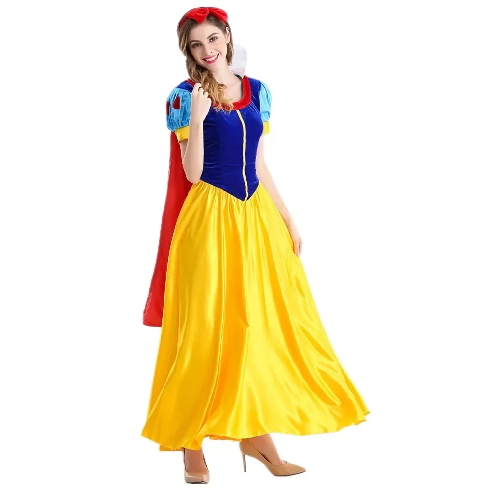 Halloween Adult Cartoon Snow White Princess Cosplay Costume Holiday Party Fantasia Christmas Wear Fancy Dress