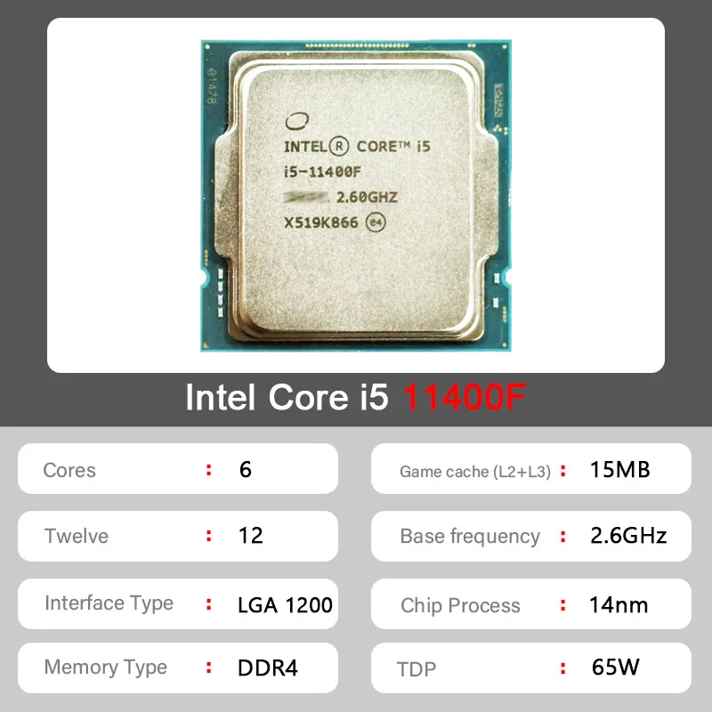 إنتل كور i5-11400F جديد i5 11400F 2.6 جيجا هرتز L3 = 12 متر 65 واط LGA 1200 ولكن بدون مروحة #2