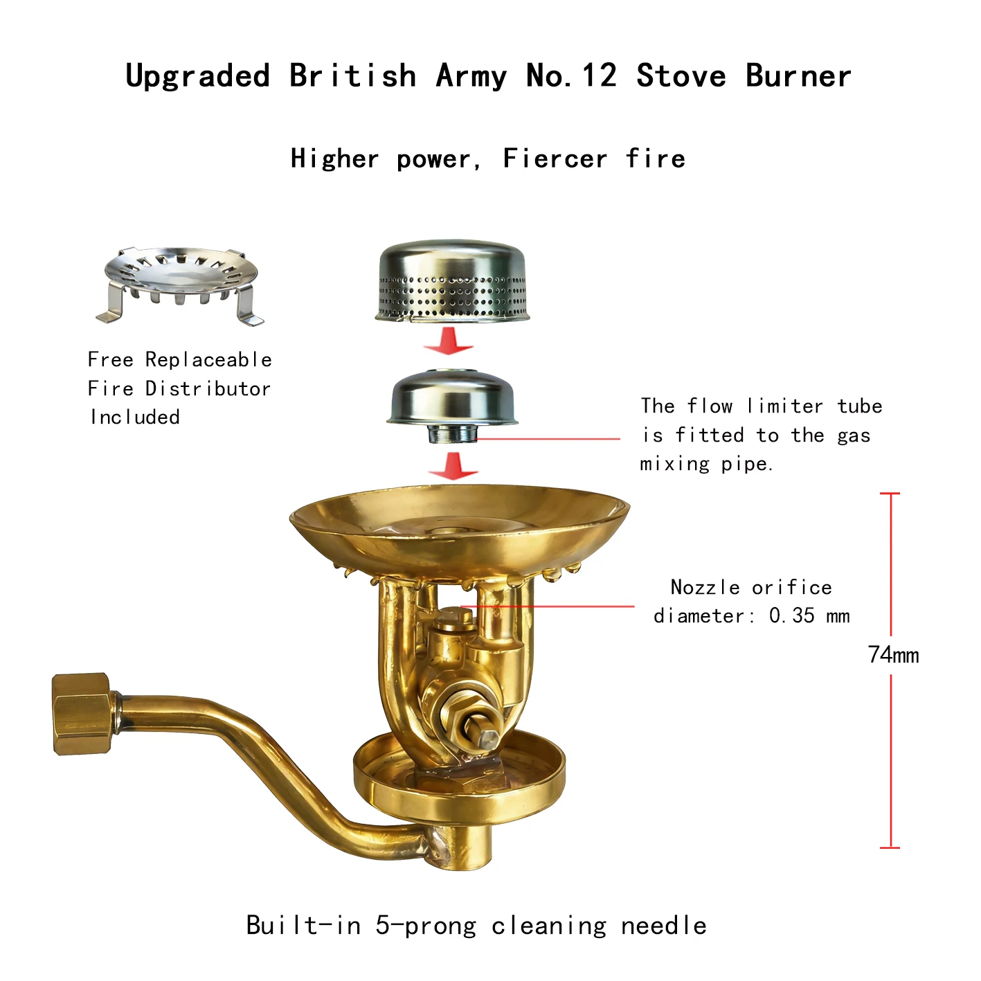 For British Military No.12 Stove Cooker, Brass Diesel Stove Valve, Silent Damper Cap