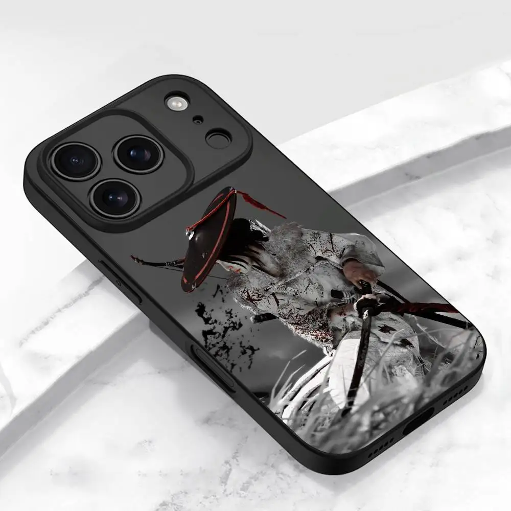 Capa de telefone G-Ghost of Yotei para iPhone 13,16,11,14,17,12,15,Plus,E,Air,Pro,Max,Mini capa protetora preta