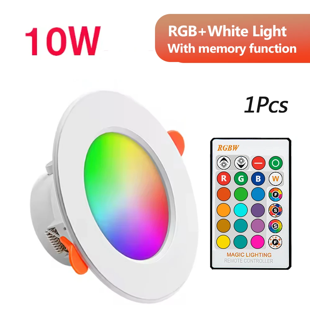 

Modern LED Downlight RGB + White Light 10W For Living Room Bedroom Hallway Balcony Walk-in Closet Office Indoor Ceiling Light