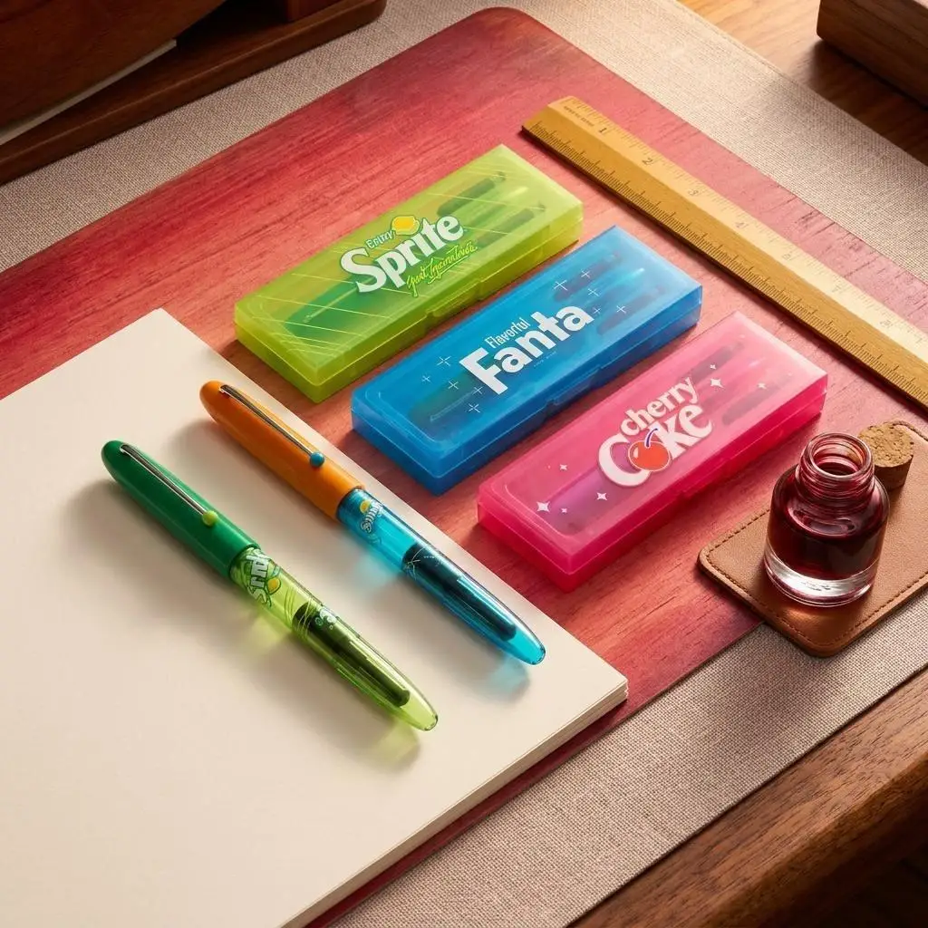 Bolígrafo de tinta transparente retro con diseño de refresco Coca-Cola de KACO, ideal para estudiantes, práctica de caligrafía, oficina y regalos.