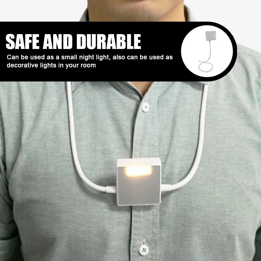 

1 set 1 Set Portable Led Reading Light Abs Material Flexible Arm Book Lamp Night Light For Bed Home Car Use White Color