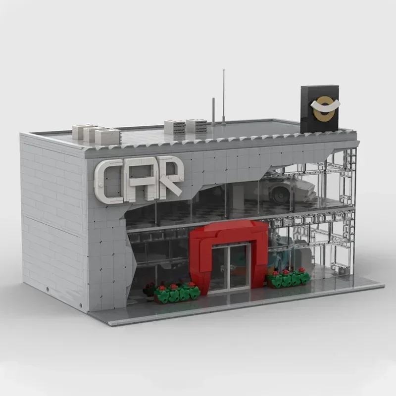 Street view modelo moc tijolos de construção cidade velocidade campeão carro mostrar tecnologia blocos modulares presente brinquedo natal diy conjunto montagem