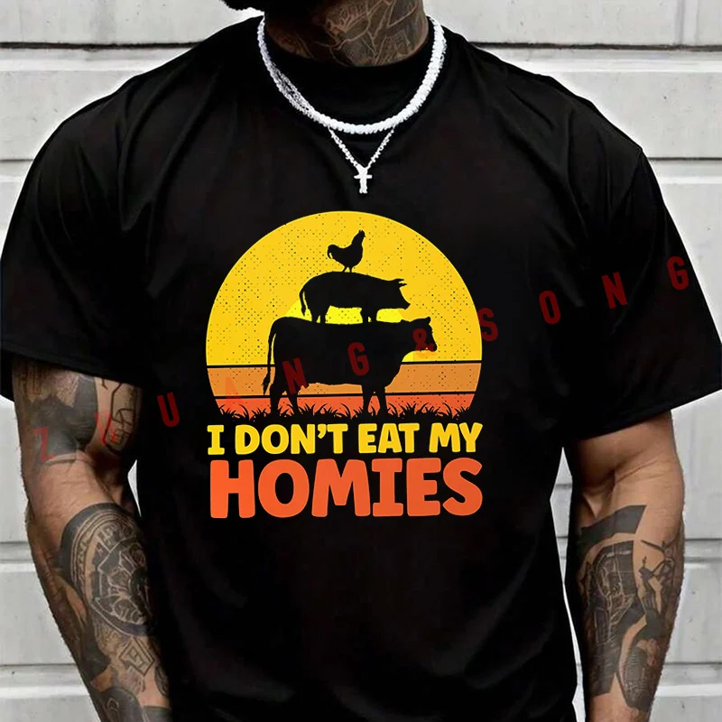 

Футболка I Dont Eat My Homies, мужская футболка в стиле хип-хоп, уличная одежда унисекс, повседневные модные топы с короткими рукавами