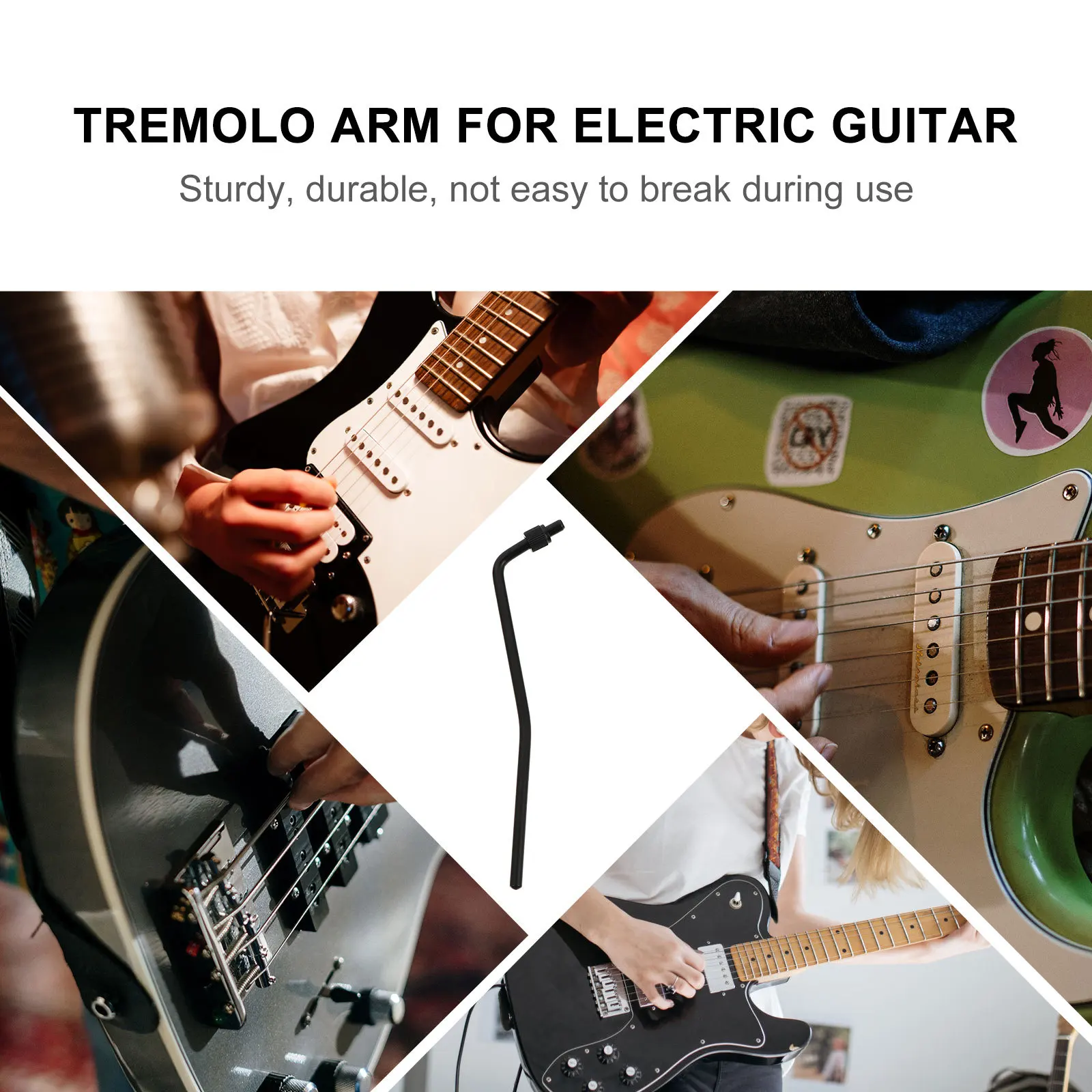 

2Pcs Double Tremolo Arm 9mm Thread Durable Electric Guitar Vibrato Arm Whammy Bar Lever Replacement Bar Electric Guitar Part