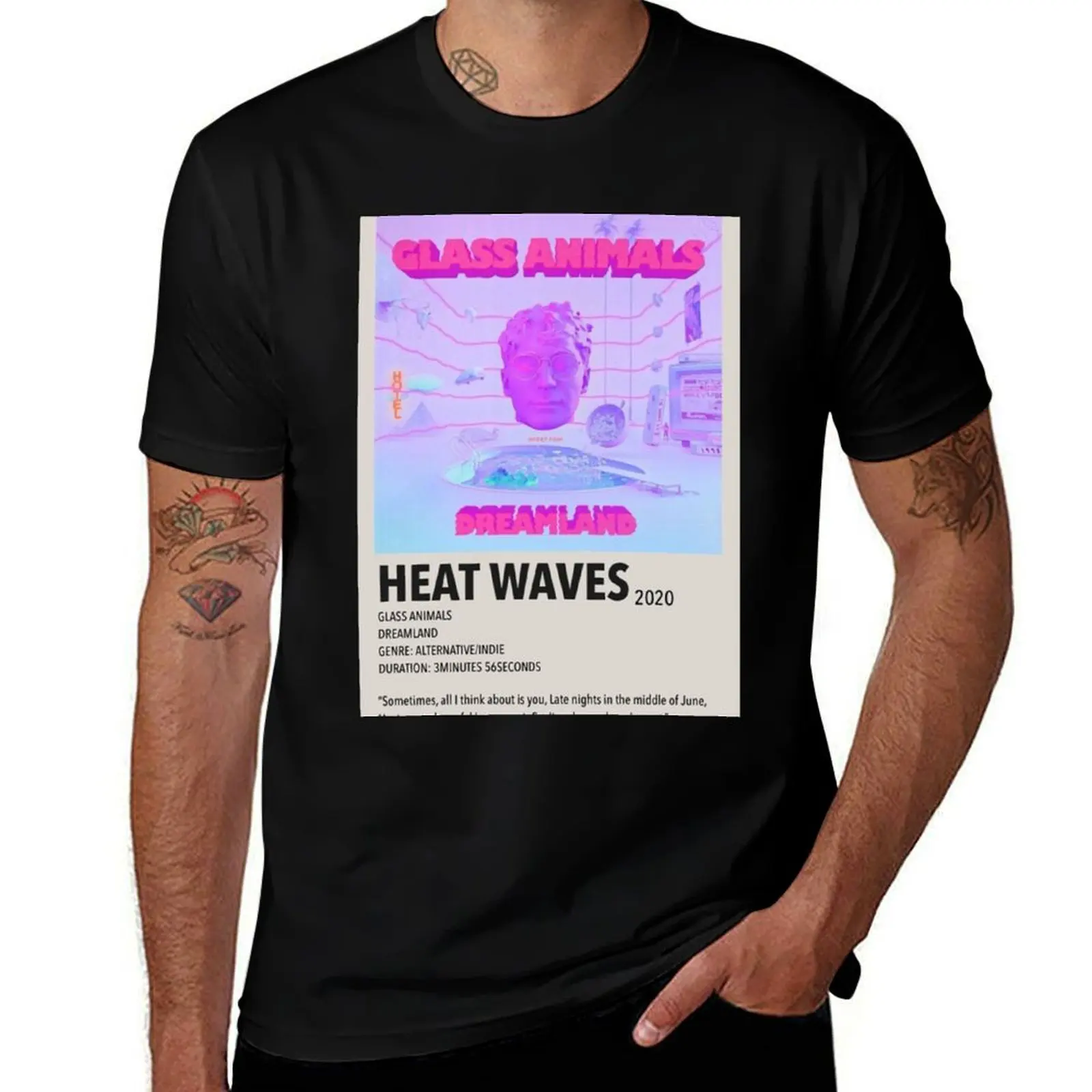 heat waves T-Shirt Sports Casual Short Sleeve Cotton Tee