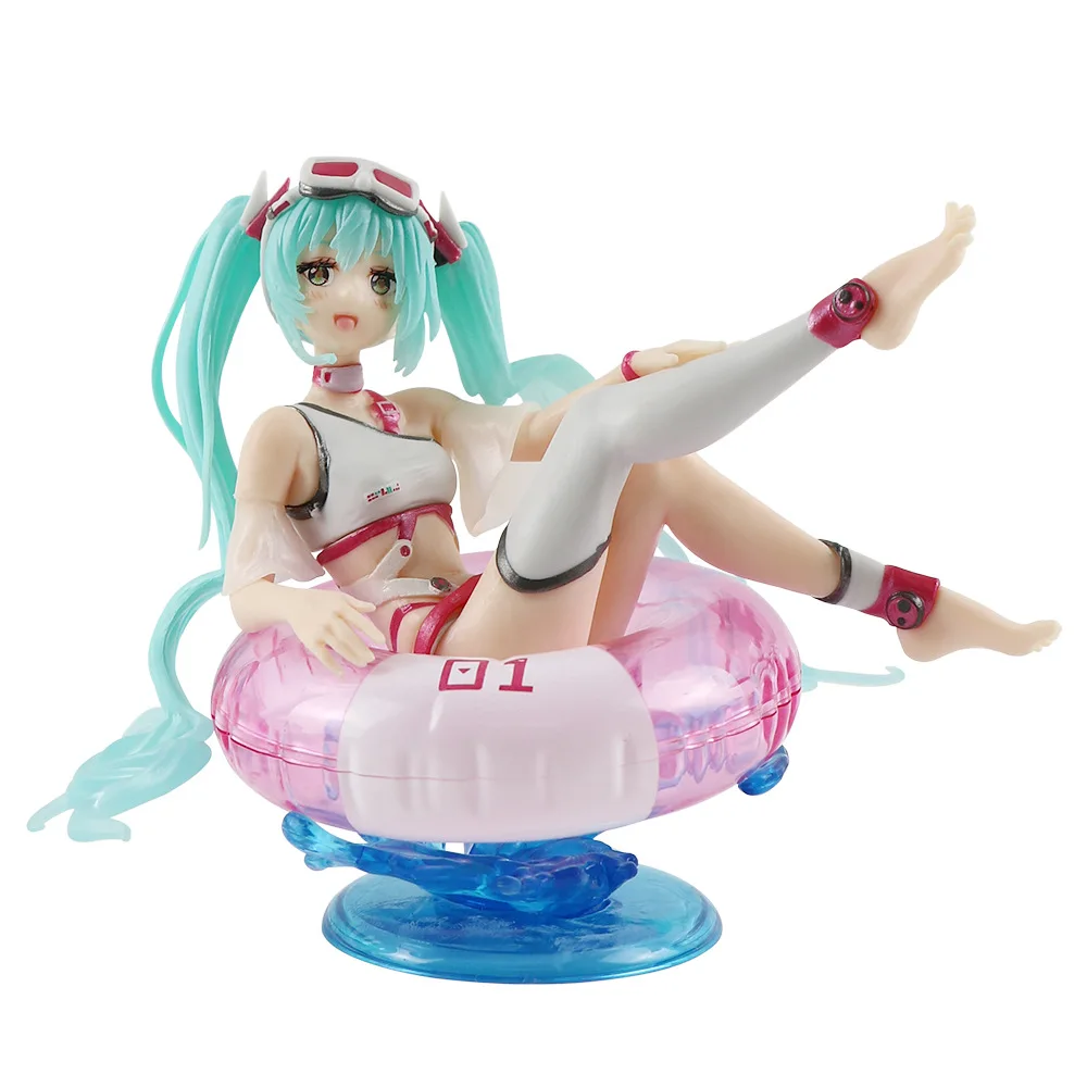 Oryginalne japońskie Anime rysunek 15cm Hatsune Miku kawaiii dziewczyna siedzi w krześle Model z pcv lalki kolekcja prezent bożonarodzeniowy