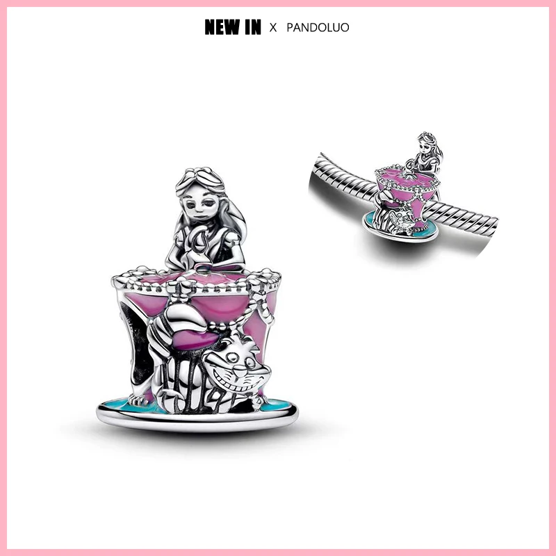 Disney-colgante de plata de ley 925 para mujer, abalorio con forma de sombrero mágico, compatible con pulsera Pandora Original, regalo de joyería