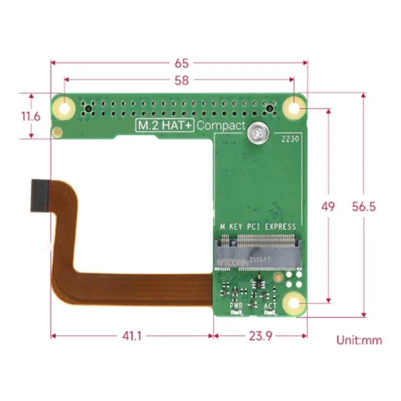 ABZW For Raspberry Pi M. 2 HAT+ Compact Kit Pcle To M. 2 Expansion Board For Nvme M. 2 Hard Drive Support High-Speed Read/Write