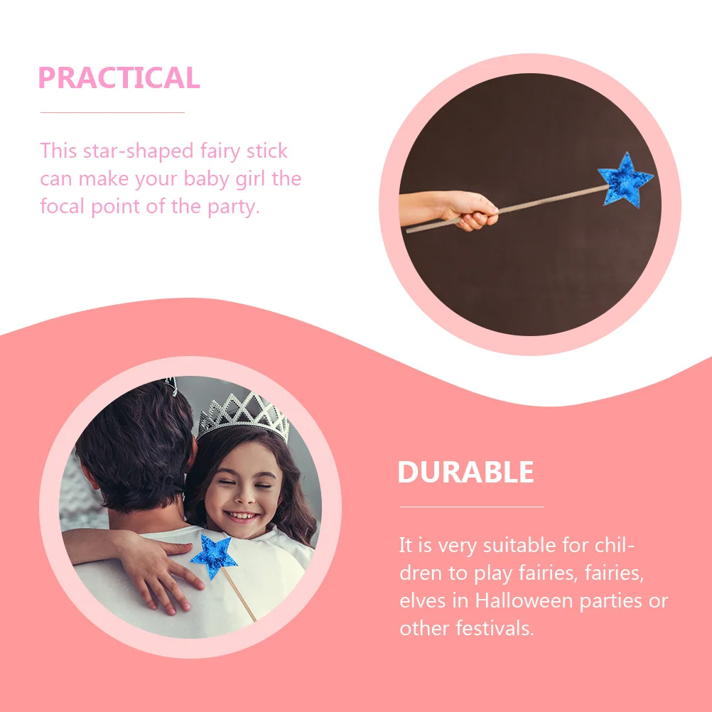

Fairy Wand Props for Baby Girl Halloween Party Toy Star Shaped Sticks Gifts Kids Safe Wooden Cloth Material Beautiful