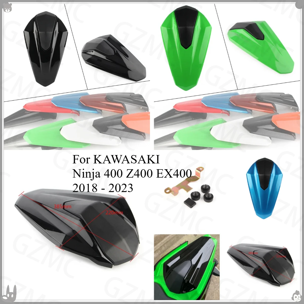 Motorcycle Rear Seat Cover For KAWASAKI Ninja 400 Z400 EX400 2018 - 2023 Rear Passenger Cowl Seat Back Cover Fairing Part 2020