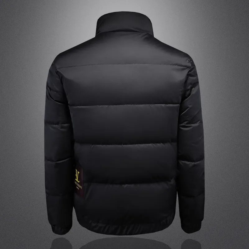 Men's Stand Collar White Duck Down Jacket Glossy Surface Warm Outerwear Casual Trendy Korean Slim Fit Autumn Winter New Style