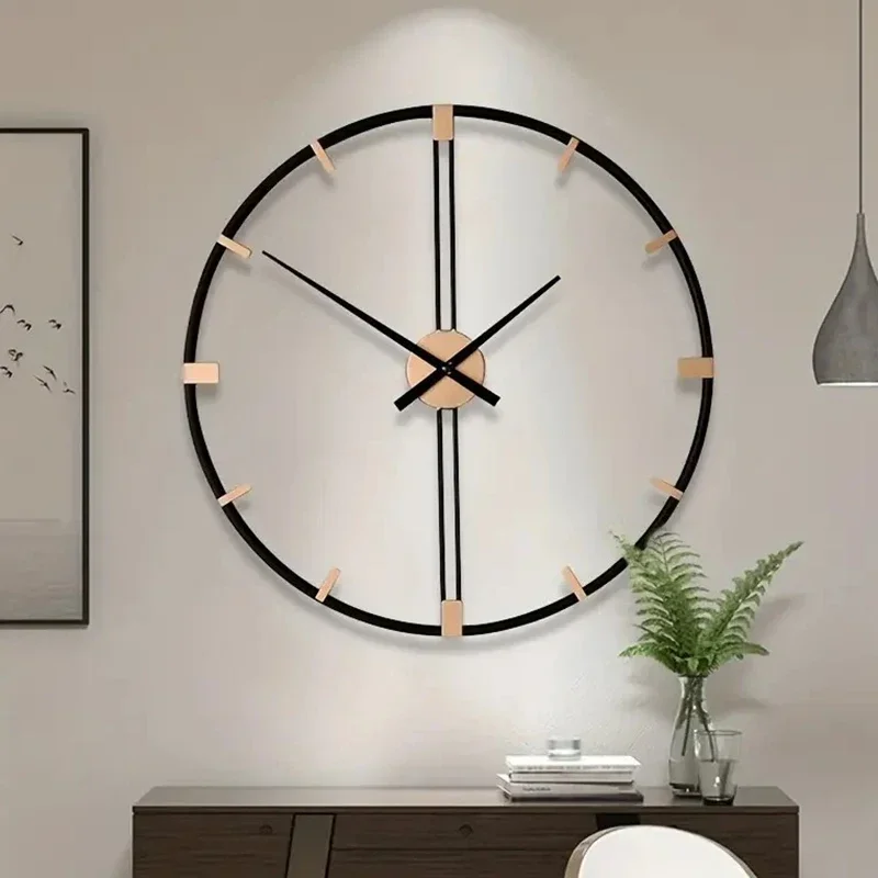 

Nordic Wall Clocks Metal Wall Watch Luxury Clock Mechanism Silent Design Large Living Room Clocks Modern Home and Decoration