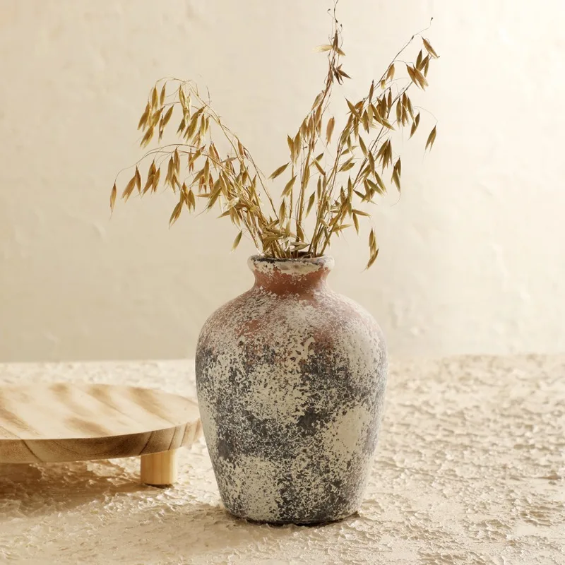 Flower ware high value Nordic style simple ins style vase ceramic ornament living room with dried flowers