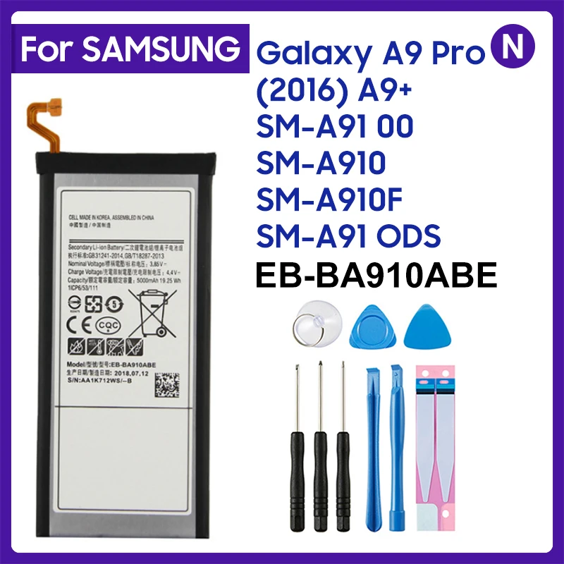 

EB-BA910ABE 5000mAh Battery For samsung Galaxy A9 Pro 2016 A9+ SM-A9100 SM-A910 SM-A910F SM-A910DS Rechargeable Bateria